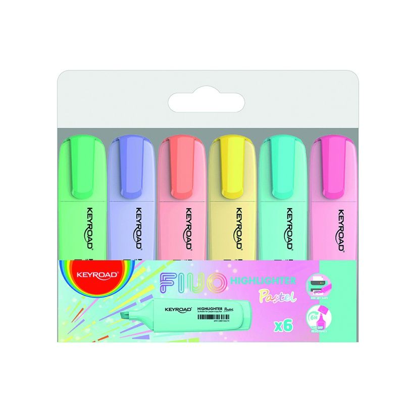 Marcatextos Atienza Colores pastel con 6 piezas