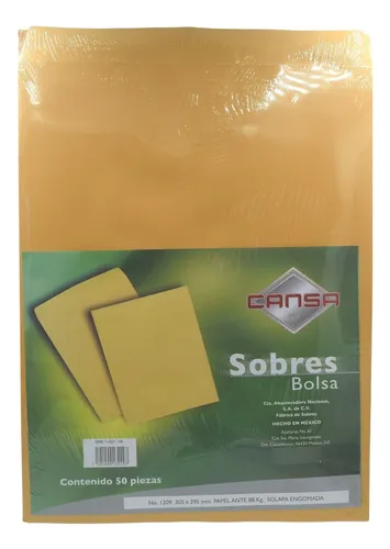 Sobre bolsa grande 305x395mm Cansa solapa engomada
