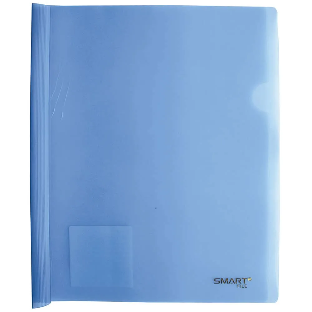 Folder costilla grueso azul aqua, transparente, azul Smart file 