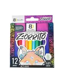 Lápices de colores zorrito 12 piezas bct-0005