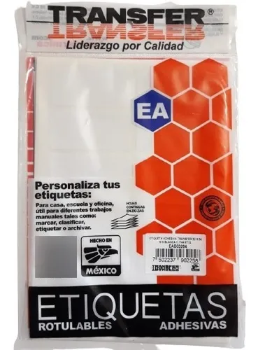 Etiquetas blancas transfer 47.5x102mm 144 etiquetas 