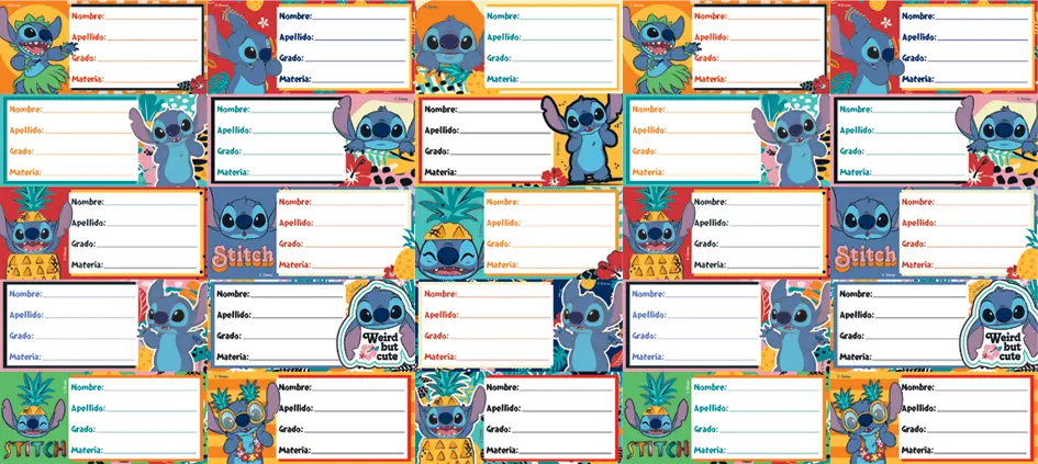 Etiquetas Stitch Disney