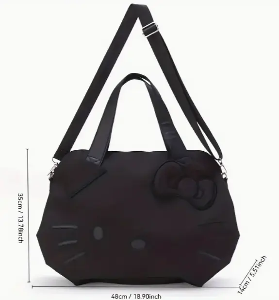 Bolsa negra de naylon de Kitty