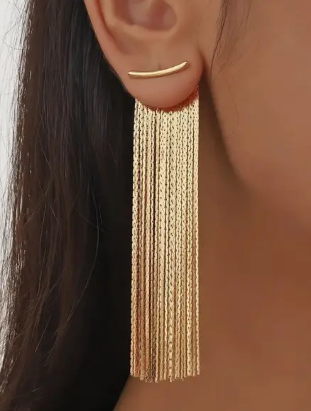 Aretes largos aleación de zinc