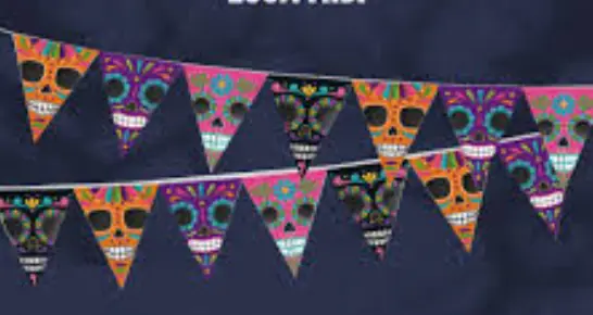 Banderín padi triangular calavera zoom