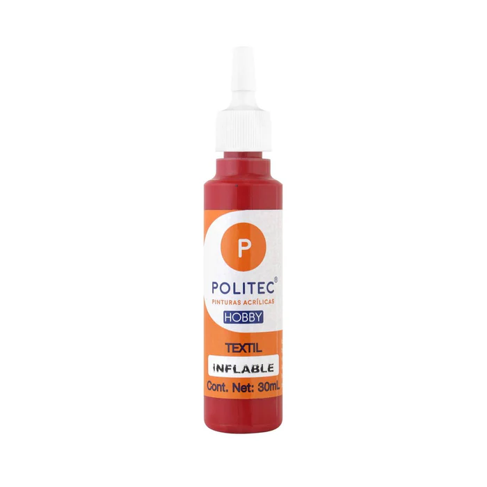 Pintura acrílica Textil Politec Hobby 30ml rojo 408