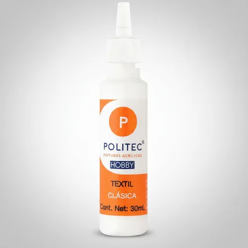 Pintura acrílica Textil Politec Hobby 30ml blanco 436