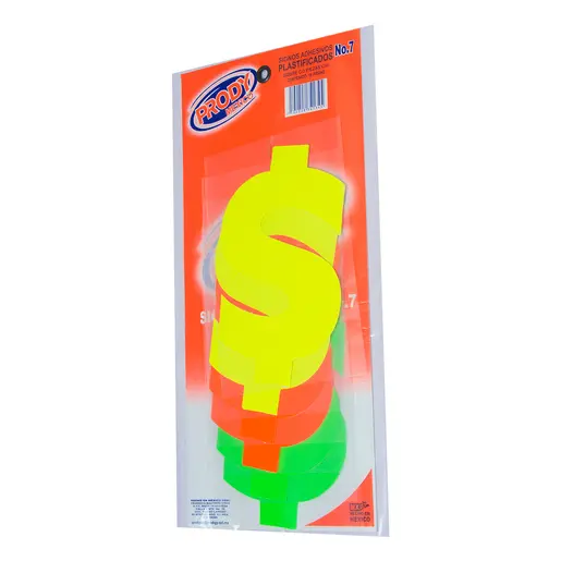 [7502228341321] Signos de pesos con adhesivo PRODY No.6