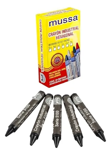 Crayón industrial hexagonal verde mussa