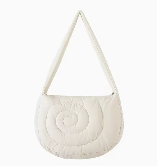 Bolso Bandolera de Mujer "Caracol Hinchado" con Textura de Espuma Acolchada,