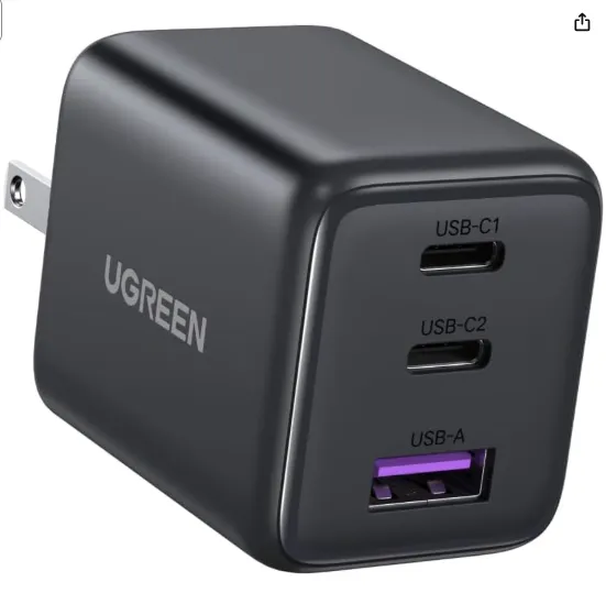 UGREEN Nexode 65W Cargador USB Tipo C GAN con 3 Puertos