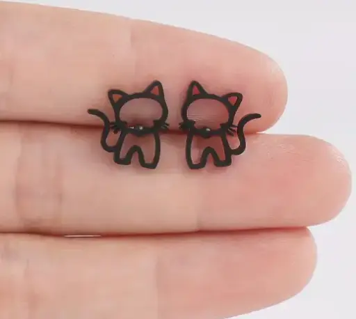 [45924179707] Aretes de gato negro