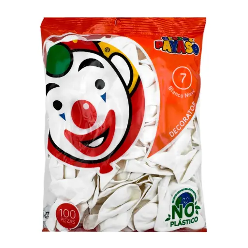 [7501060400616] GLOBOS DECORATOR No. 7 BLANCO  BOLSA C/100