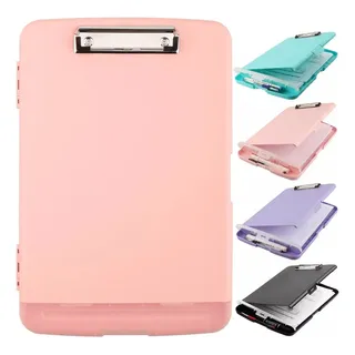 [940395756464] Tabla plástico con espacio para guardar hojas rosa