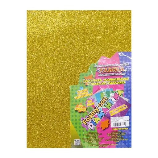 [7501987566129] Foamy en pliego diamantado pascua dorado