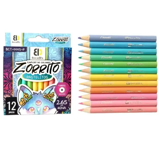 [bct-0005-p] Lápices de colores zorrito 12 piezas bct-0005-p