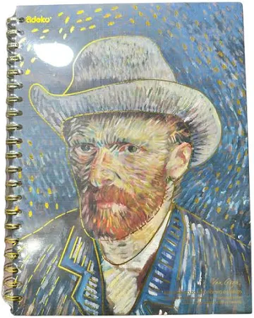 [A1201-3] Cuaderno Van Gogh 200 hojas rayadas pasta dura adeko 