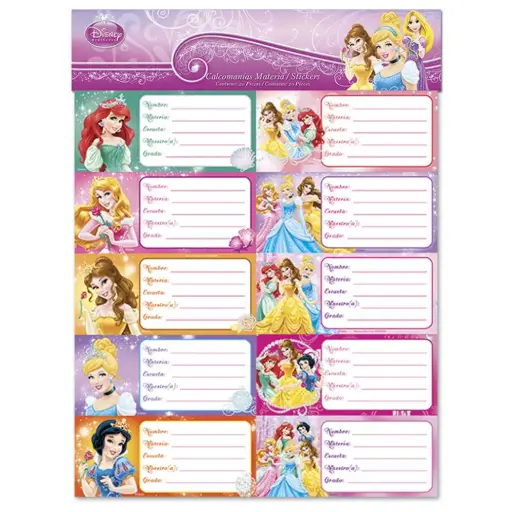 [751214248855] Etiquetas Princesas Disney 