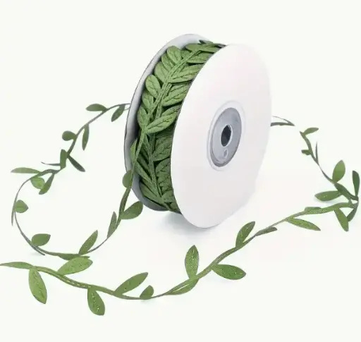 [99446961759] Cinta de encaje con hojas verdes