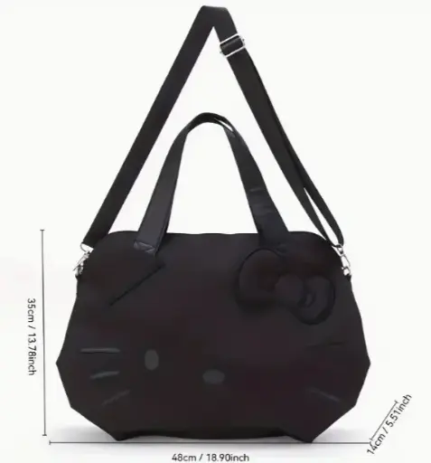 [88706037605] Bolsa negra de naylon de Kitty