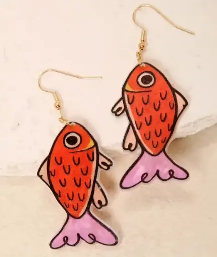 [98465839479] Aretes de pescado de acrílico