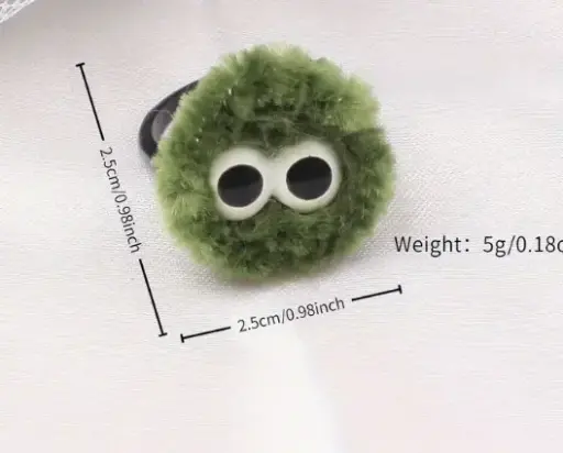 [33713073103] Anillo de pom pom dibujo animado verde