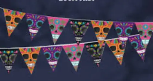 [682158027797] Banderín padi triangular calavera zoom