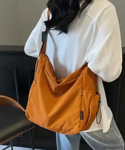 [26658252363] Bolsa de mano para mujer de nylon duradero anaranjado