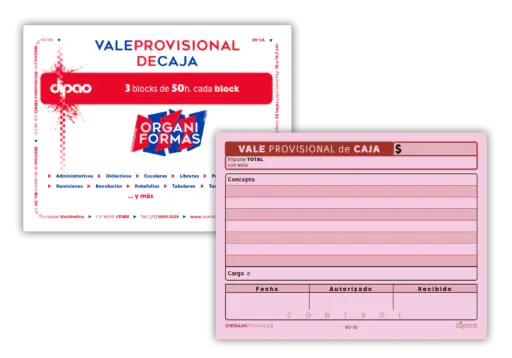 [7500462495343] Block vale provisional de caja dipao